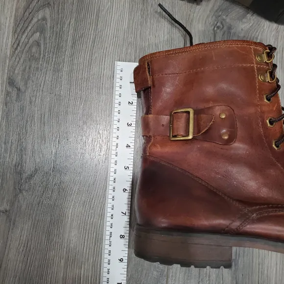 Ashton Grey Boots Rockcastle Men's 12 Brown Leather Mid Lace Up Side Zip Classic