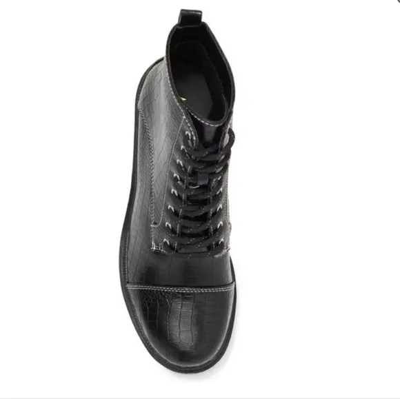 🌺Azalea Wang Surreal Croc-Embossed Combat Boots