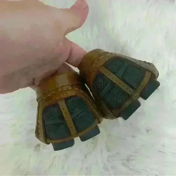Clarks England cognac camel tan driving loafers shoes sz 8.5 m