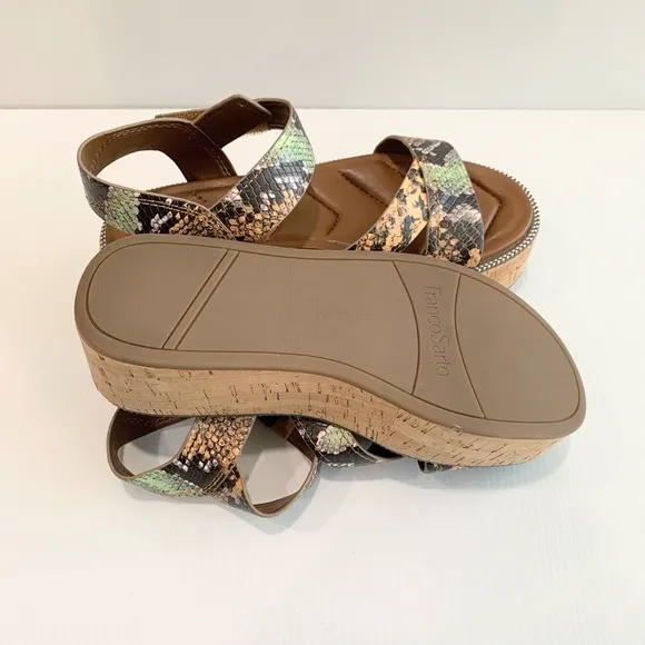 FRANCO SARTO OZIO Multicolor Snake Print Sandals Size 7M