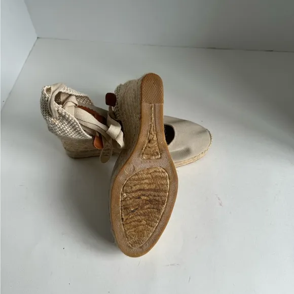 J. Crew Made-in-Spain lace-up high-heel espadrilles Size 10