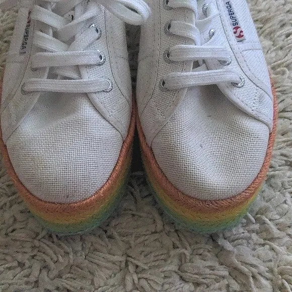 Superga Fantasia Rainbow Platform Sneakers Women Size 7.5