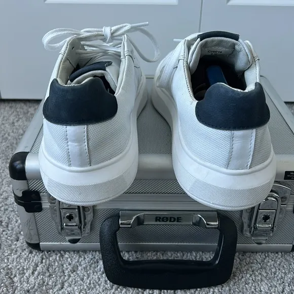 White Low-Top Sneakers with Rubber Sole